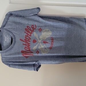 Lucky brand Venice burnout shirt Nashville guitars In Size Medium